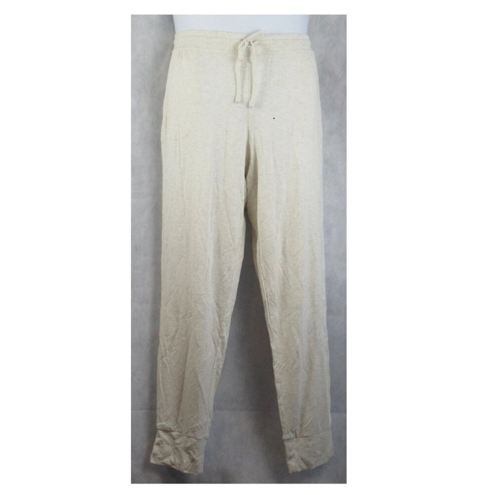 Alfani Women's Soft Rayon Jogger Pajama Pants, Oatmeal Heather Beige, Large
